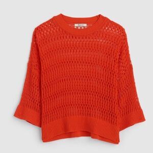 Madewell Open-Stitch Sweater Tee Orange in Size Small NWOT